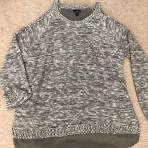 Torrid size 1 gray cold shoulder sweater